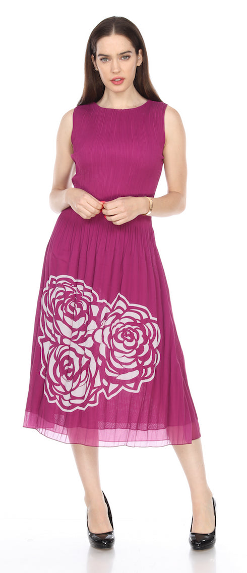 3/4 Sleeve Big Flower Dress - DR925LS